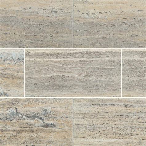 Msi Silver Travertine 12 In X 24 In Honed Travertine Stone Look Floor