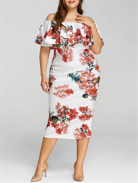 Risingbirdwebdesign Off Shoulder Floral Dress Plus Size