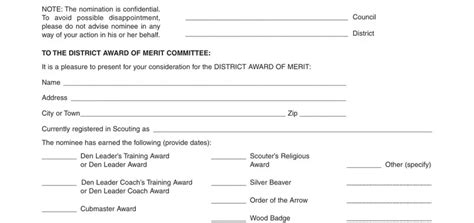 District Award Merit Form ≡ Fill Out Printable Pdf Forms Online