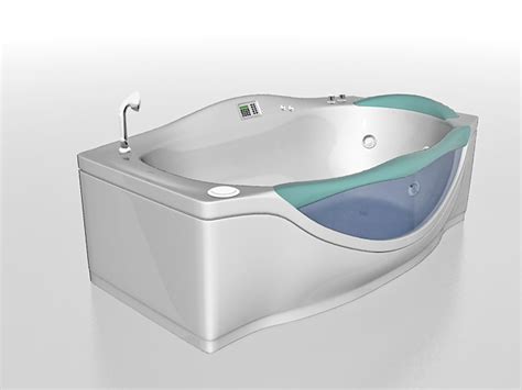 Left drain rectangular alcove non whirlpool tub in white. Whirlpool Jetted tub 3d model 3ds Max files free download ...