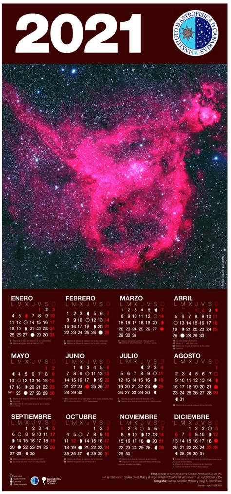 Calendario Motivo Astronómico 2021 Astrolapalma