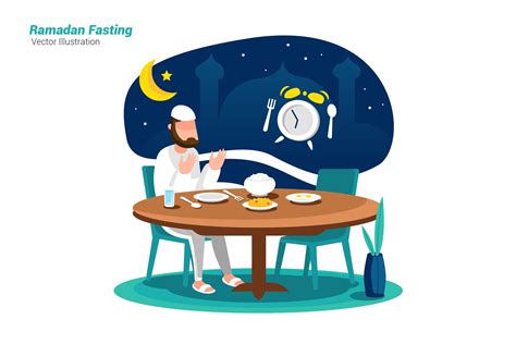 Ramadan Fasting -Vector Illustration in 2020 | Vector illustration ...