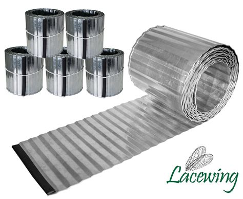 Part 1 fitting edging around a garden bed Pack of 5x 5m Galvanised Lawn Edging Rolls - Corrugated ...