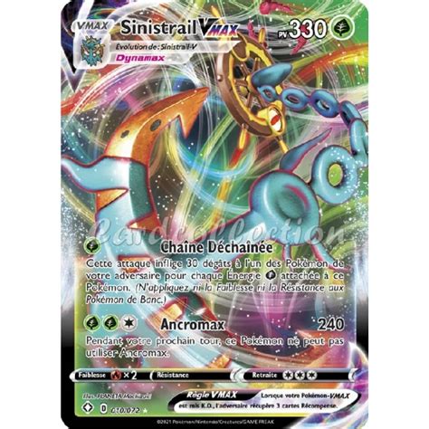 Sinistrail Vmax 1072 Eb45 Carte Pokémon Ultra Rare Holo Neuve Vf