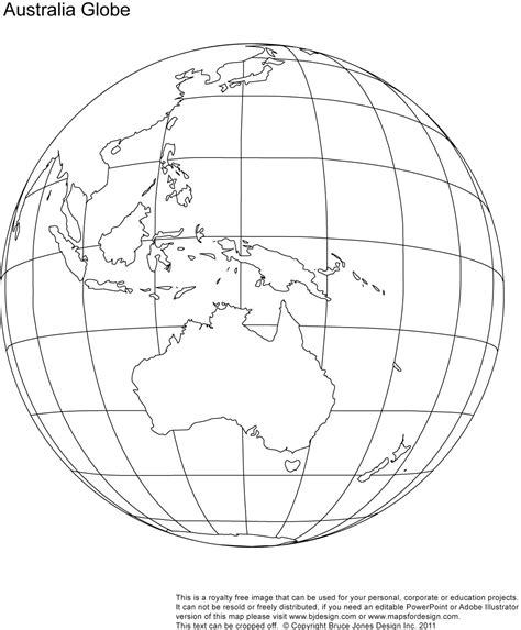 Printable Blank World Globe Earth Maps • Royalty Free  Globe
