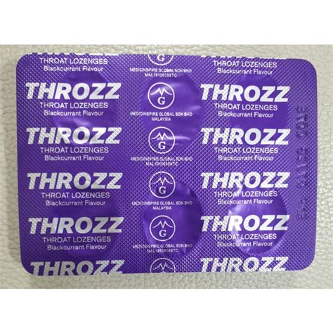 Throzz Throat Lozenges Blackcurrant Flavour 6 Tablets Per Piece