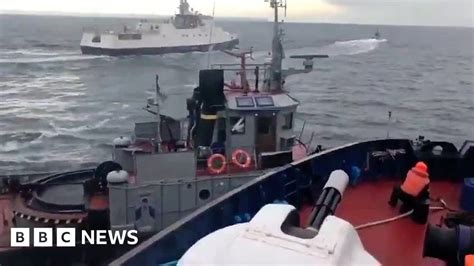 Footage Shows Russian Ship Crashing Into Ukrainian Tug Off The Crimean