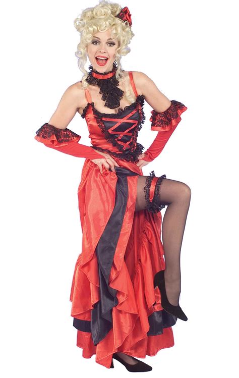 Red Can Can Saloon Girl Costume This Is A Sassy Saloon Dress This