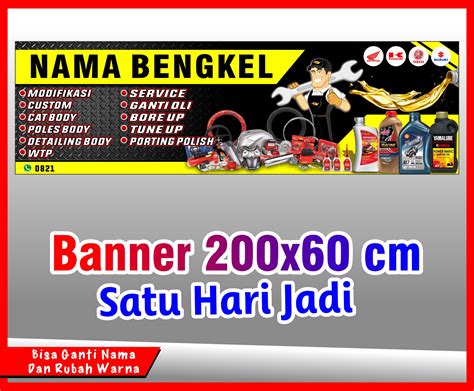 Spanduk Banner Backdrop Bengkel Motor Cetak Spanduk Bengkel Motor Murah Ukuran X Cm