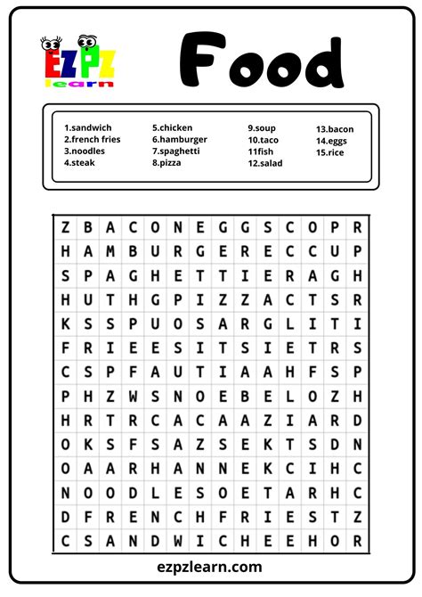 Food Word Search