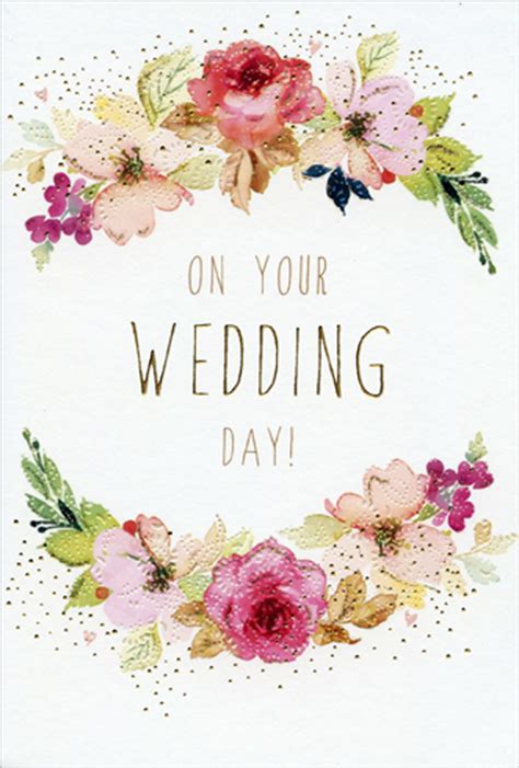 Choose a card design from our gallery and get one instantly. On Your Wedding Day Floral Frame Sara Miller Wedding ...