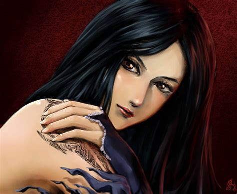 castlevania order of ecclesia castlevania tattoo red eyes girl black hair long hair