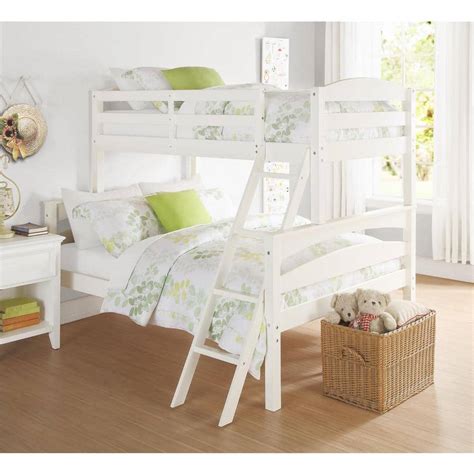 Dorel Living Brady Twin Over Full White Wood Bunk Bed Fa6940w The