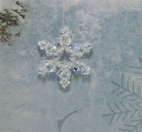Bead Kit Snowflake Ornament Swarovski Crystals Beginner Project