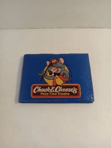 Vintage Chuck E Cheeses Wallet Pizza Time Theatre Blue Excellent