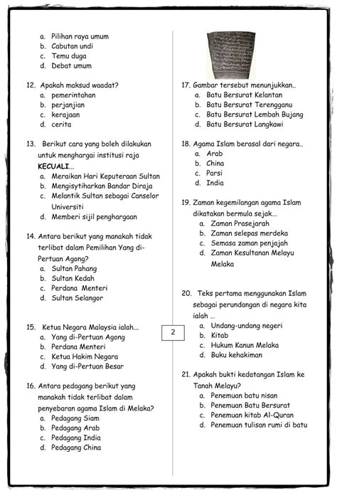 Latihan soalan peperiksaan pertengahan tahun sejarah tahun 5 set 1. bicara kehidupan: Soalan Sejarah Tahun 5