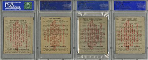 Lot Detail 1939 Play Ball Sample Card Psa Graded Complete Set Of 115