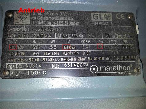 Lösung nehmen entweder als sanftstarter oder stern / dreieck in einem gehäuse und steckerfertig. Drehstromgenerator - Typenschild - Werte nachrechnen ...