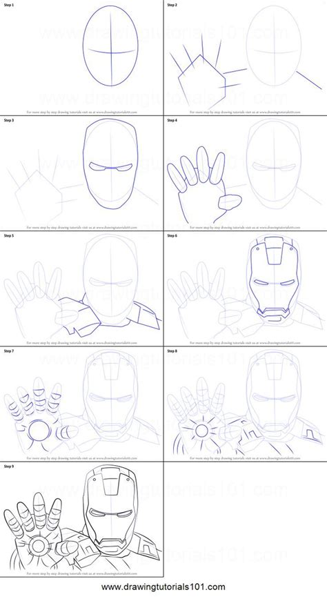 Step by step draw vehicle. How to Draw Iron Man Face Printable Drawing Sheet by ...
