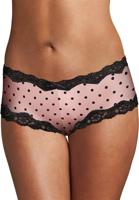 maidenform women s cheeky panty micro with scallop lace trim hipster panty amazon ca clothing