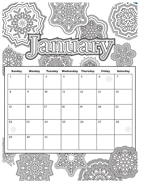 January Printable Calendar Printable Party Palooza
