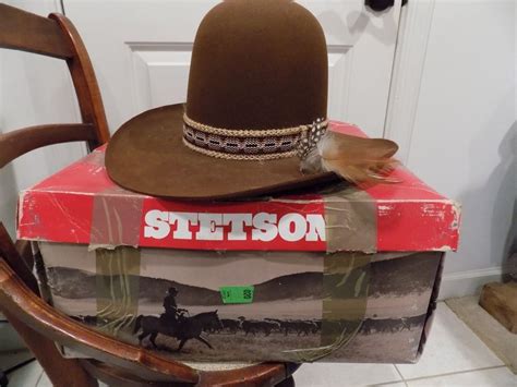 Vintage Stetson 4x Beaver Cowboy Hat Size 7 1 8 In Original Box Ebay