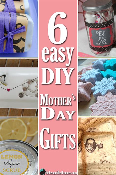 This mother's day make a diy gift for your special person in your life, that's never appreciated enough: 6 Easy DIY Mother's Day Gifts - Dishes and Dust Bunnies