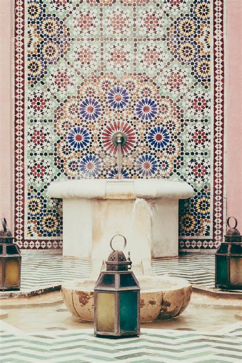 Moroccan Style Fountain Marrakech Morocco Beautiful Tile Iron Work