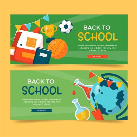 Free Vector Flat Back To School Banners Set