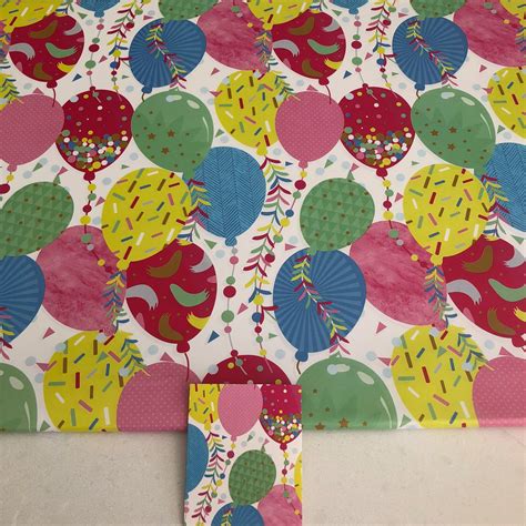 Birthday T Wrapping Paper And Tags Bright Balloons Design Etsy