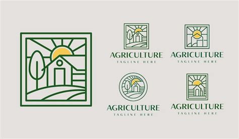 Premium Vector Agriculture Farmhouse Logo Set Universal Creative