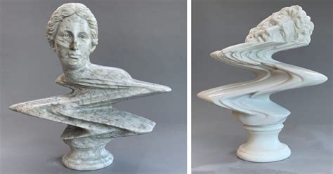 Glitches Distort Art Historical Figures In Abstracted Marble Sculptures