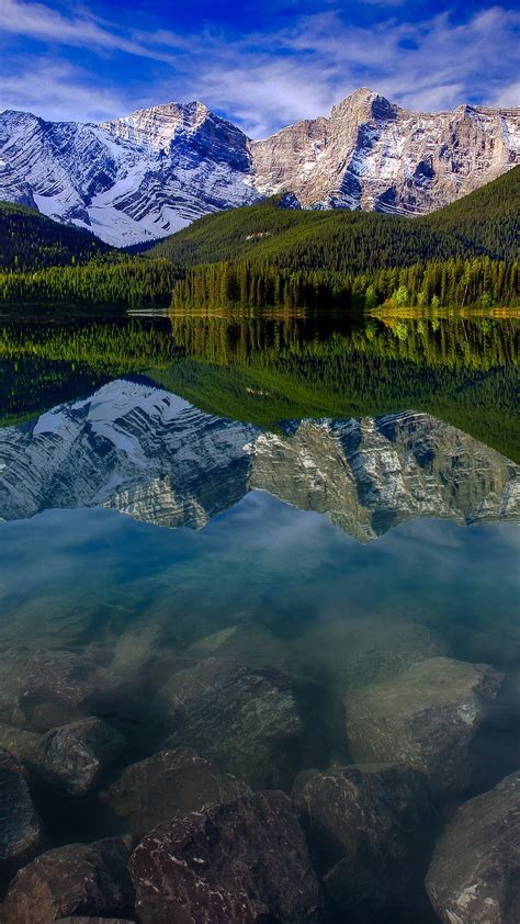Mountain Landscape Reflection Mountains Wallpaper 1080x1920