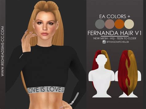 Fernanda Hair By Thiago Mitchell At Redheadsims Sims 4 Updates