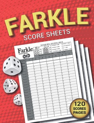 Farkle Score Sheets Farkle Score Keeping Cards120 Large Score For