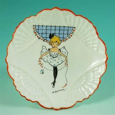 Vintage Shelley Fine Bone China Pin Dish By Hilda Cowham Artist Signed