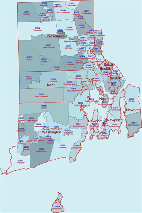 Rhode Island Zip Code Vector Map And Location Your Vector