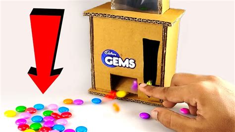 How To Make A Gems Candy Dispenser Machine From Cardboard Diy At Home