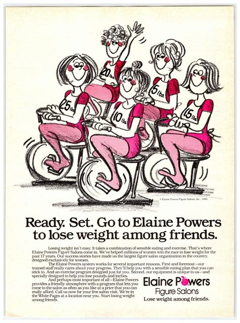 1981 Elaine Powers Figure Salons Vintage 1980s 8 X 1075 Magazine Ad