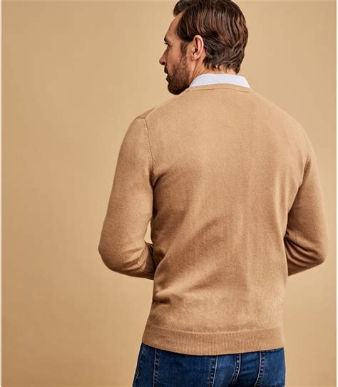 Camel Cashmere Merino Crew Neck Sweater Woolovers Us