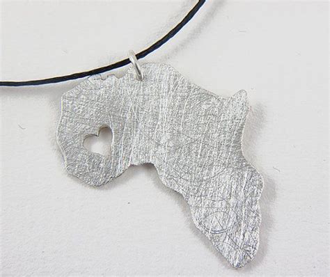 Africa Necklace Map Silver Map Pendant Africa Map Etsy Map Pendant