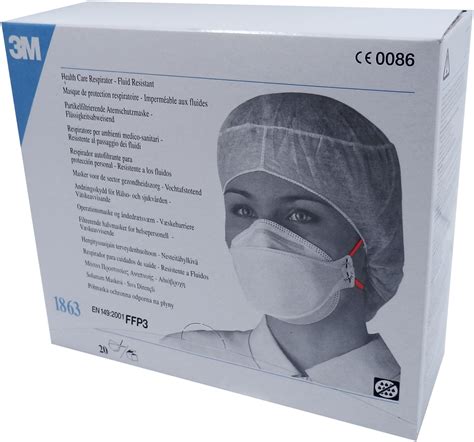 Nitrexcmr 3katlı, burun telli, cerrahi maske, ffp3 üstünede taklr. Box - 20 3M 1863 FFP3 Fluid resistant Respirator dust mask EN149:2001 Exp2014/05 | eBay