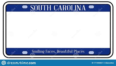 Blank South Carolina State License Plate Stock Vector Illustration Of