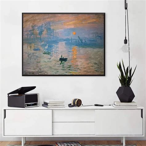 Impression Seascape Sunrise Claude Monet Famous Oil Painting Canvas