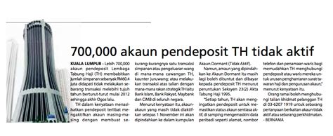 Macam mana cara kemaskini bpn untuk maklumat akaun bank yang tidak aktif atau tersalah masuk? 700,000 Akaun Pendeposit TH Tidak Aktif | Tabung Haji