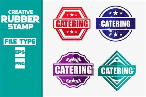 Catering Modern Rubber Stamp Set By Saqlain Thehungryjpeg