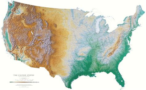 Amazon Com United States Topographic Wall Map By Raven Maps Laminated