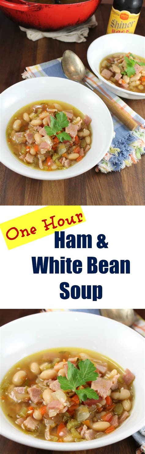 This easy ham and white bean soup is one of my favorite ones to make in the winter. One Hour Ham and White Bean Soup - Miss in the Kitchen