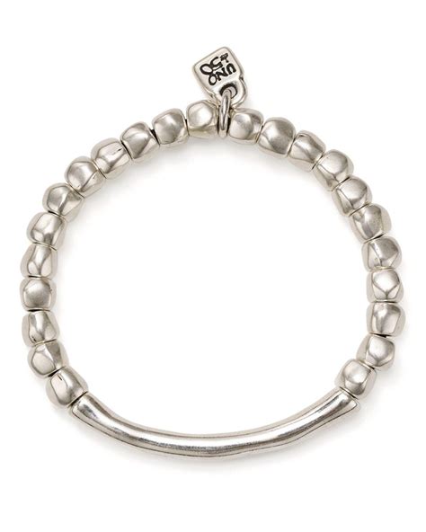 Uno De 50 Journey Beaded Logo Charm Bracelet in Silver (Metallic) - Lyst
