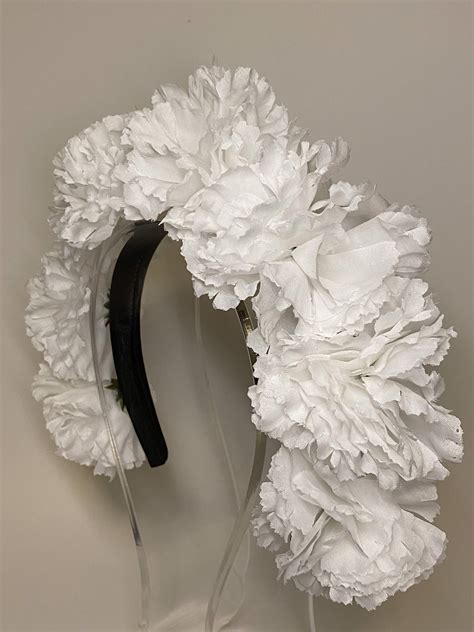 White Carnations Mexican Flower Crown Diadema Etsy